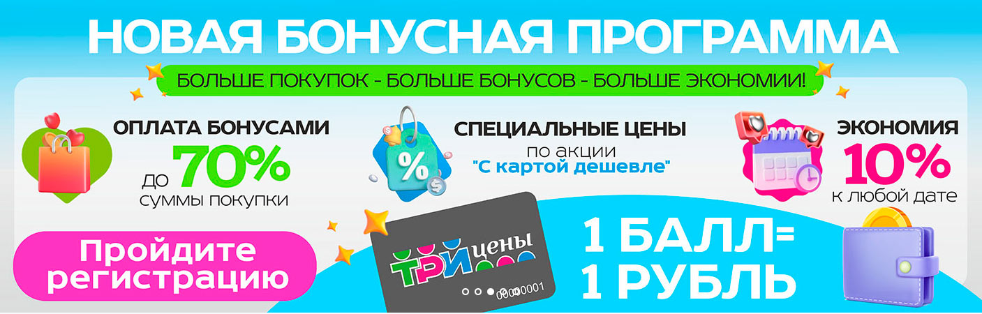 Карта сети магазинов «ТРИ цены»